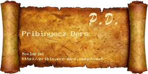 Pribinyecz Ders névjegykártya